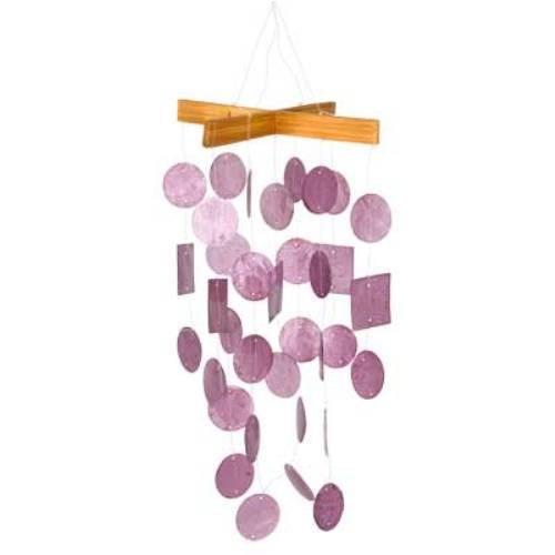 Woodstock rasbery mini capiz chime- asli arts collectio…