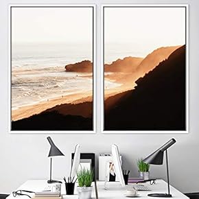 signwin 2 Piece Framed Canvas Wall Art Coastal...