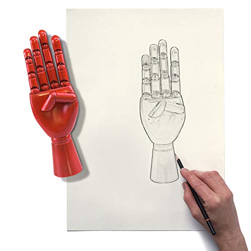 HSOMiD Flexible Wooden Hand Model Moveable Wooden Artists Manikin Hand Figure 10 Inches Right Hand Model for Sketching Drawing Painting Home Office Desk Decoration (10 Inch Right Hand) - Thumbnail 4