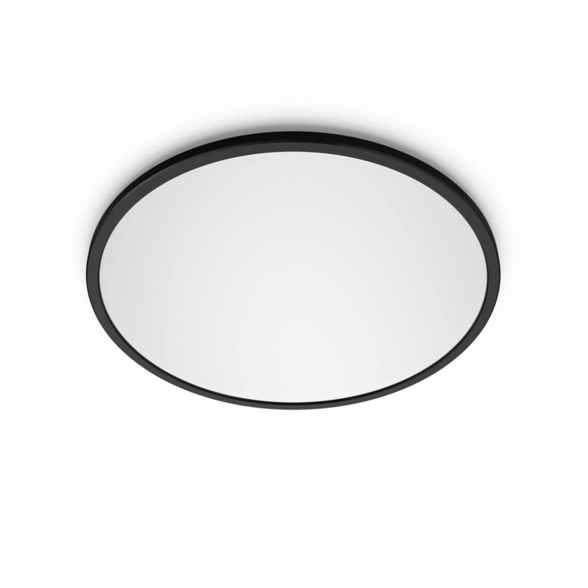 Philips LED Superslim SceneSwitch Dimmable Ceiling Light 2700K 15W [Warm White - Black] for Indoor Home Lighting in Livingroom and Bedroom.