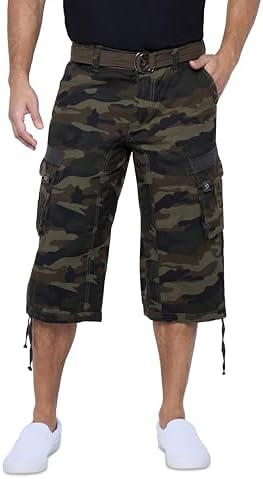 DGWZ Mens Cargo Shorts Elastic Waist Multi Pocket Hiking Outdoor