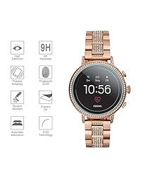 Diruite - Pack de 3 protectores de pantalla para Fossil Q Venture HR (cristal templado para Fossil Q Venture Gen 4 Smartwatch) [Dureza 2,5D 9H] [Anti-arañazos] [Versión de ajuste optimizado]