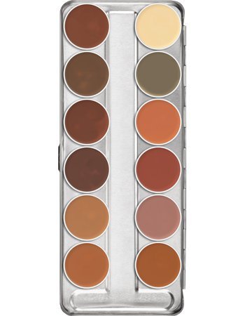 Kryolan 75004 Dermacolor Camouflage Creme Palette 12 Colors, 4 Color Options: A, B, C, Caribbean (B)