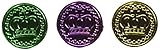 Mardi Gras Plastic Coins (asstd gold, green, purple)    (100/Pkg)