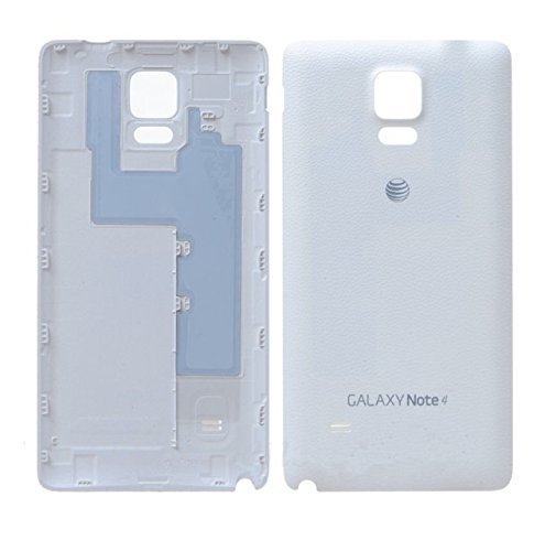 OEM Samsung Galaxy Note 4 SM-N910A Battery Door Back Rear Cover White AT&T Logo New