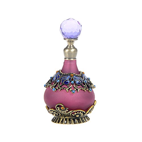 YUFENG 25ml Purple Vintage Refillable Crystal Decor Perfume Bottle