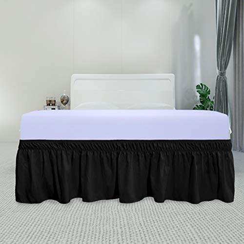 PureFit Wrap Around Ruffled Bed Skirt with Adjustable ...