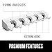 Gorilla Grip Mop and Broom Holder, 5 Auto Adjust Slots, 6 Hooks, Holds Up to 50 Lbs, Easy Install Wall Mount, Store Cleaning and Gardening Tools, Organize Kitchen, Garage, Closet, Storage Rooms, White