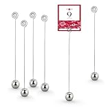 New Star Foodservice 27945 Wire Round Chromed Base Place Card Holder Table Number Holder Table Card Holder, Set of 12