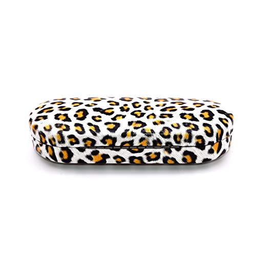 Brown Glasses Case Hard Shell Leopard Print | Medium Size | Protective Eyeglasses, Sunglasses, and Reading Glasses Case For Men, Women, and Kids
