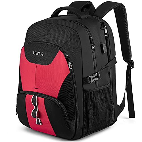 Extra Groß Rucksack Damen 50L Wasserdicht 17 Zoll Laptoptasche Arbeit Laptop Rucksack mit USB Ladeanschluss Anti Diebstahl Business Reisen Schulrucksa