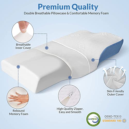 XTX Pillows for Sleeping Cervical Memory Foam Pillows for Neck and