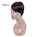 clip in human hair bangs one piece 100% real human hair clip in bang fringe extensions Side Swept Bangs natural color (1b #)