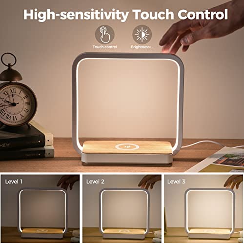 blonbar Bedside Lamp Qi Wireless Charger LED Desk Lamp with Touch