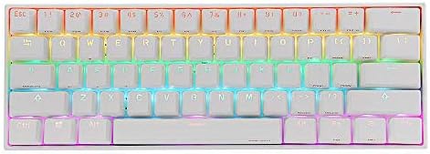 [Kailh BOX Switch]Obins Anne Pro 2 60% NKRO Bluetooth 4.0 Type-C RGB Mechanical Gaming Keyboard (White, Red Switch)