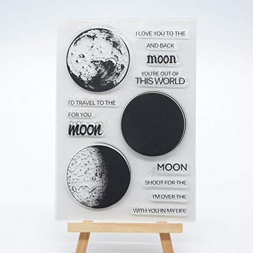 Joyful Home 1pc Moon Rubber Clear Stamp for Card Making Decoration and Scrapbooking