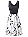 VETIOR Women's Vintage Scoop Neck Midi Dress Sleeveless A-line Cocktail Party Dress Medium 6500-1