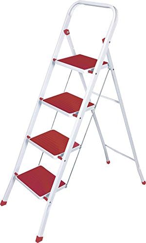 4 Steps Folding Lightweight Ladder, Stool for Home &amp; Office Use Red &amp; White