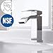 KES Bathroom Waterfall Faucet Single Handle One Hole Vanity Sink Faucet cUPC NSF Certified No Free Brass Polished Chrome, L3109ALF-CH
