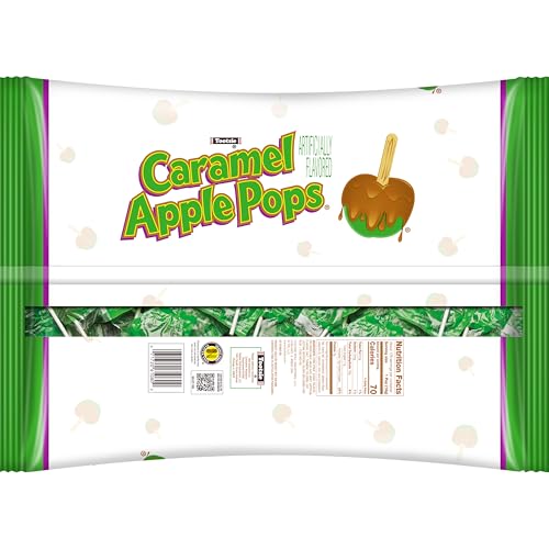 TOOTSIE ROLL CARAMEL APPLE POPS – CARAMEL COVERED GREEN APPLE CANDY LOLLIPOPS – BULK GLUTEN FREE CANDY – 5 POUND BAG OF CARAMEL APPLE SUCKERS