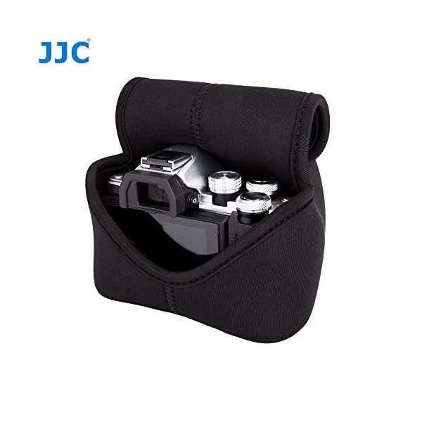 JJC OC-F2BK Schwarz Neopren Kameratasche für Fujifilm X-T10, X-T20, X-M1, X-A3, Olympus, Canon EOS M5, M50 mit Objektiv… – Bild 7