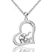 IOHUPCI S925 Sterling Silver Lucky Elephant Love Heart Mother and Daughter Necklace for Women (Colorful)