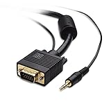 Cable Matters VGA Cable with Audio (SVGA Monitor Cable with 3.5mm Stereo Audio) 25 Feet
