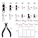 Outee 186 Pcs Zipper Replacement Zipper Repair Kit with Zipper Install Pliers Tools and Clear Storage Container, Silver and Black