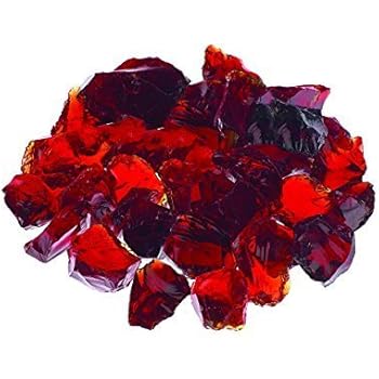 Amazon Com Red Premium Outdoor Fire Glass Rock 5 Pound Bag 1 4