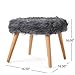 Christopher Knight Home Huxley Faux Fur Ottoman, Grey