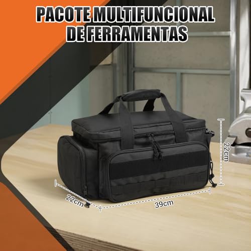 Bolsa de Ferramentas Profissional, Bolsa de Ferramentas Profissional Impermeável Compartimentos, Mochila de Ferramentas, Cintos de Ombro Ajustados Livremente