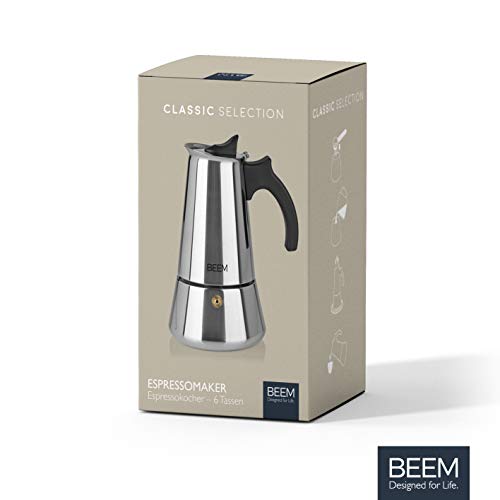 BEEM ESPRESSOMAKER Espressokocher - 6 Tassen | Kaffeekocher | Induktion geeignet | Edelstahl | 200-300 ml Mokka… – Bild 8
