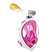 YUDER Full Face Snorkeling Mask with Camera Mount 180°Panoramic Snorkel Mask with Anti-Fog,Anti-Leak Design for Adults,Kids,Youth and Beginners (Pink, S/M)