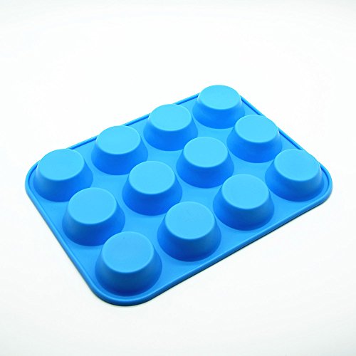 12 Cup Non Stick Silicone Muffin Cupcake Baking Pan Dishwasher Microwave Safe by Fenleo
