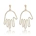 JIEPING Funny Creative Hollow Hand Shaped Dangle Earrings