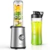 HadinEEon-Blender-Smoothie-Makers-Stainless-Steel-350W-3-Mode-Smoothie-Blender-Mixer-Personal-Blender-w-2-of-600ml-BPA-free-Tritan-Bottles-Silver HadinEEon Blender Smoothie Makers, Stainless Steel 350W 3-Mode Smoothie Blender Mixer Personal Blender w/ 2 of 600ml BPA-free Tritan Bottles, Silver