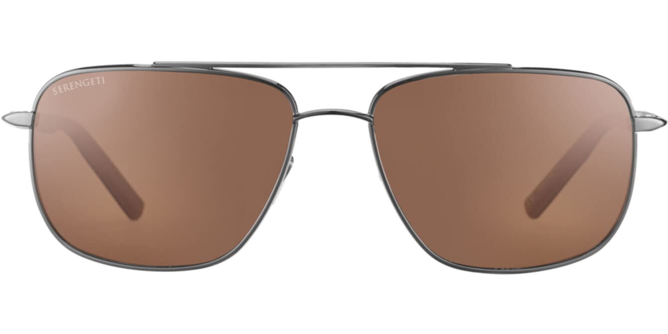 Serengeti Unisex SPELLO Sunglasses, Shiny Gunmetal/Dark Brown/Chocolate Brown, Talla Única