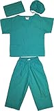 Kids Doctor Dress up Surgeon Costume Set, 6/8, Surgical Green