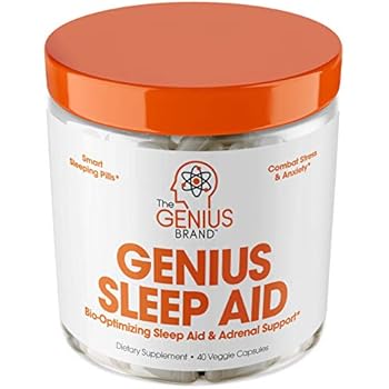 Genius Sleep AID - Smart Sleeping Pills & Adrenal Fatigue Supplement, Natural Stress, Anxiety & Insomnia Relief - Relaxation Enhancer and Mood Support w/Inositol, L-Theanine & Glycine - 40 Capsules