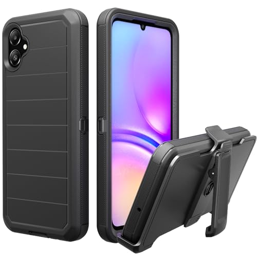 Photo 1 of NIFFPD for Samsung Galaxy A05 Case with Belt Clip & Kickstand, Shockproof Protection Multi Layers Rugged Case with Belt Holster for Samsung Galaxy A05 6.7 inch 2023 (Black)