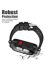 Funda impermeable para Apple Watch, 1.654 in, iWatch Case IP68, resistente al agua, a prueba de golpes, resistente a los impactos, funda protectora con correa para Apple Watch resistente al agua, 1.654 in, serie 3 y 2