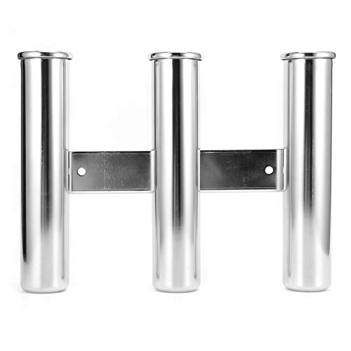 Aramox Boat Fishing Rod Holder,3 Tube Stainless Steel Fishing Rod Rack Marine Yacht Boat Hardware Accessory