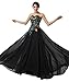 GRACE KARIN Strapless Evening Dresses for Women Chiffon Black Size 8 CL6168-1
