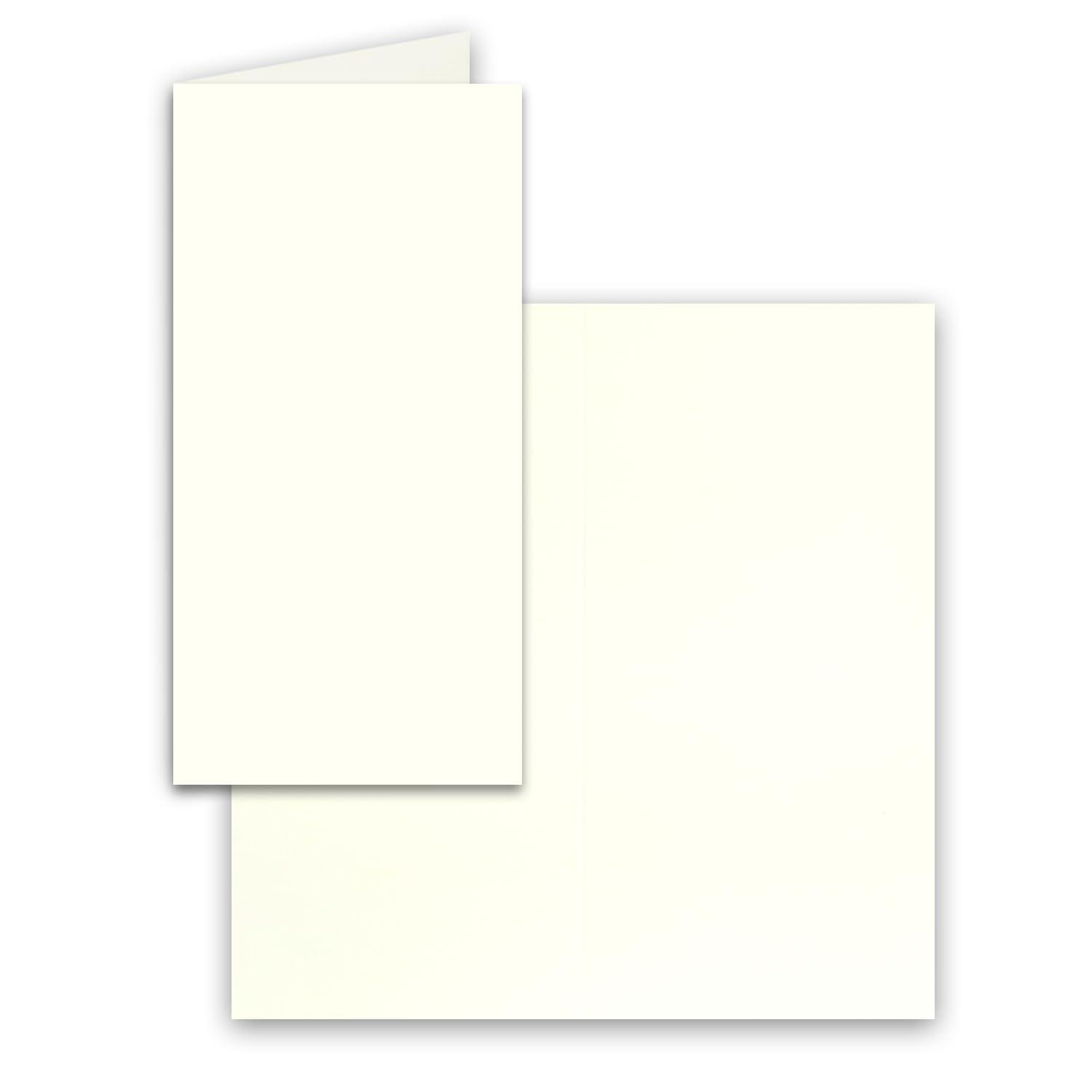 Premium Quality Folding Cards DIN Long Natural/White, 10.5 x 21 cm – Very Stable – Inkjet – Quality Brand: Neuser Colourful 50 Doppelkarten naturweiss