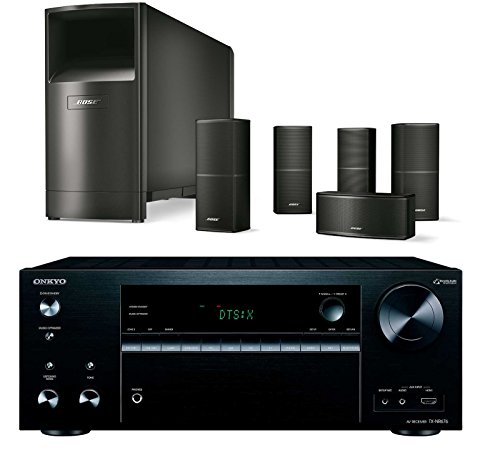 Bose Acoustimass 10 Series V Wired Home Theater Speaker System, Black, with Onkyo TXNR676 4K HDR AV Receiver
