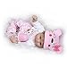 Dirance 16 Inch Lifelike Reborn Toddlers Doll Open Eyes Soft Silicone Vinyl Full Body Realistic Pink Girl Doll Realife Newborn Baby Doll Outfits, Kids Gift for Ages 3+,Under 50 Dollars (Pink)