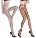 RICHTOER 2 Pairs Shaping Socks Oil Socks Shiny Silk Stockings Pantyhose Dance Tights (Champagne and Nude)