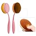 BeautyKate 10 Pcs Pink Toothbrush Oval Makeup Brushes Set Foundation Blush Powder Contour Eyeshadow Lip Curve Oval Brush Kit