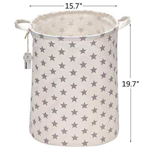 Sea Team 19.7 Inches Large Sized Waterproof Coating Ramie Cotton Fabric Folding Laundry Hamper Bucke - //medicalbooks.filipinodoctors.org