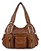 Scarleton Double Zipper Washed Shoulder Bag H133604A - Cognac